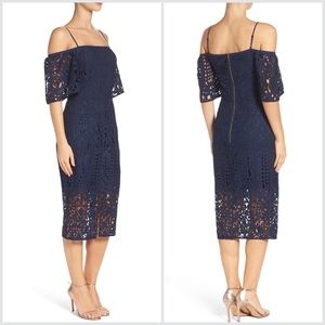 Chelsea28 Cold Shoulder Lace Cocktail Dress